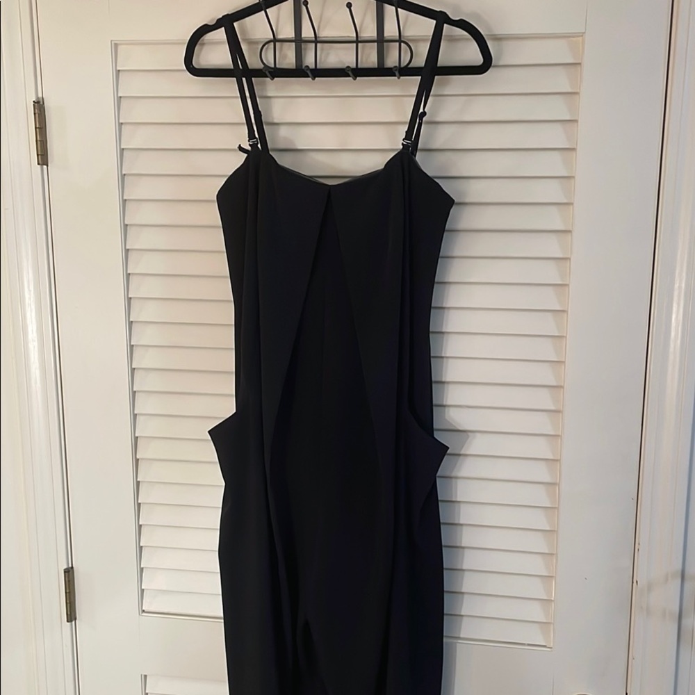 Laundry By Shelli Segal Black Sheath Culotte Jumpsuit Cocktail